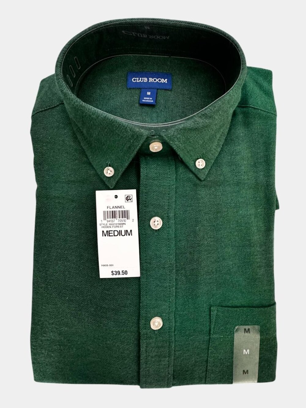 CLUB ROOM Men’s Hidden Forest Regular-Fit Long Sleeve Flannel Shirt, Sz Medium